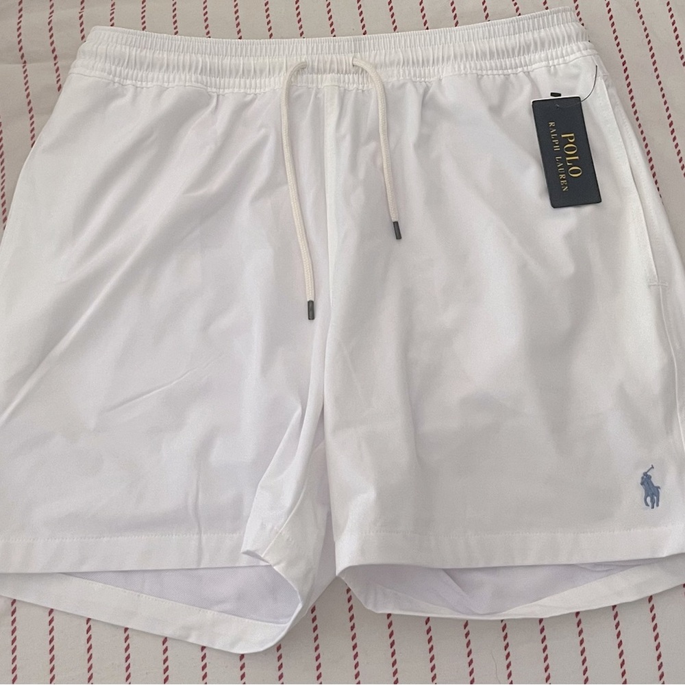 Polo Ralph Lauren Men's White Solid Terry Cloth Shorts